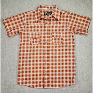 Cowboy Hardware Boys Large 10/12 Plaid Button Down Western Pearl Snap Pockets